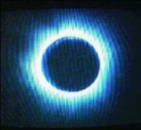 The picture of the eclipse from BBC Television's live coverage of the event (51 KB)